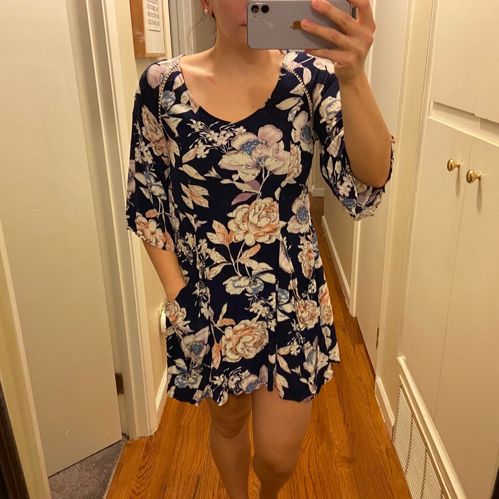 Blue floral dress